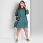 Women's Plus Size Long Sleeve Sweatshirt Dress - Wild Fable Washed Blue