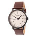 Simplify The 2500 Men's Leather Strap Watch - Gunmetal/brown