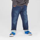Toddler Boys' Pull-on Straight Jeans - Cat & Jack Medium Blue 12 M, Boy's,