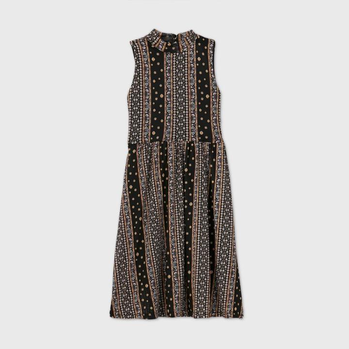 Girls' Mock Neck Dress - Art Class Black