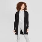 Women's Long Sleeve Open Cardigan Sweater - A New Day Black
