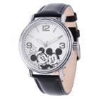 Men's Disney Mickey And Minnie Antique Vintage Articulating Watch With Alloy Case - Black