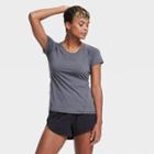 Women's Short Sleeve Run T-shirt - All In Motion Charcoal Gray Xs, Women's, Grey Gray