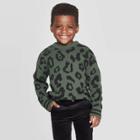 Toddler Boys' Leopard Pullover Sweater - Art Class Green 12m, Toddler Boy's