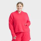 Women's Plus Size French Terry Hooded Sweatshirt - All In Motion Cherry Red