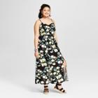 Women's Plus Size Floral Print Ruffle Maxi Dress - Xhilaration Black