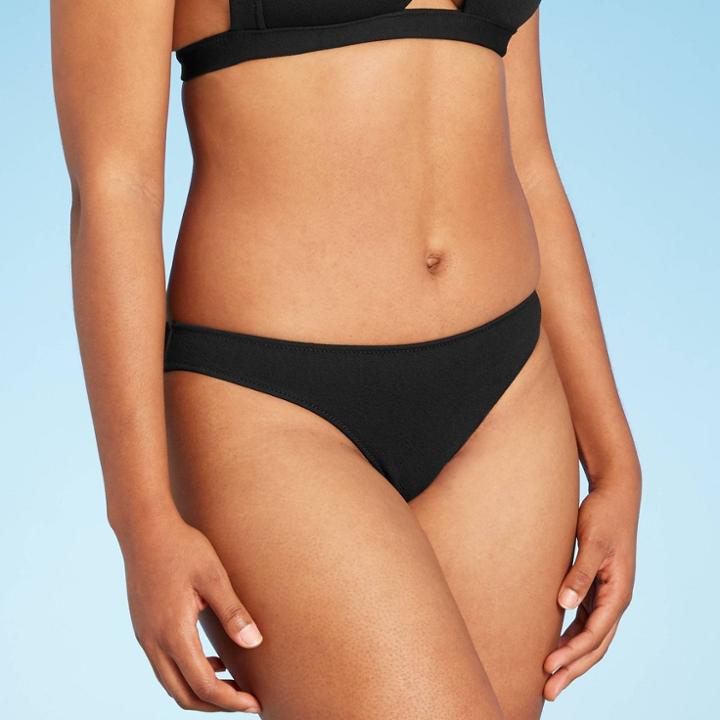 Shade & Shore Women's Crepe Textured Cheeky Bikini Bottom - Shade &