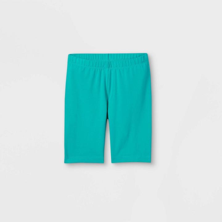 Girls' Mid-length Bike Shorts - Cat & Jack Turquoise