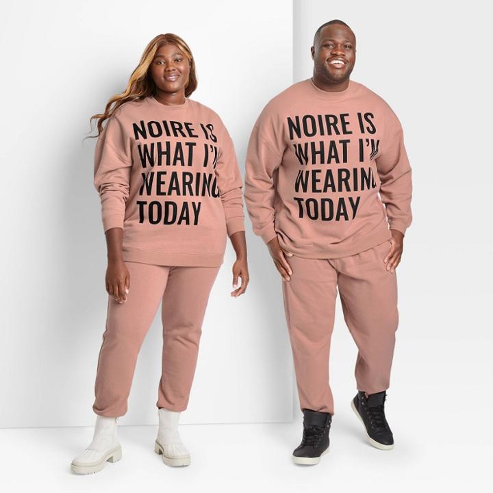 Jolie Noire Black History Month Gender Inclusive Plus Size Noire Is Sweatshirt - Peach Orange