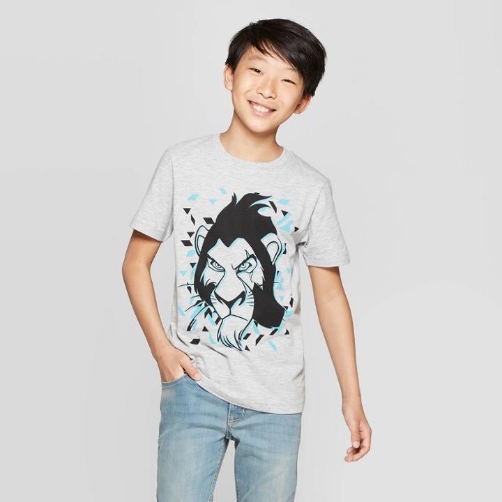 Boys' The Lion King Scar Short Sleeve T-shirt - Heather Gray