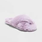 Girls' Brooklyn Crossband Fur Slippers - Cat & Jack Purple