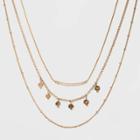 Semi-precious Jasper With Three Layer Beaded Necklace - Universal Thread Natural, Women's