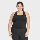 Women's Plus Size Light Support Rib Seamless Tank Top - All In Motion Black