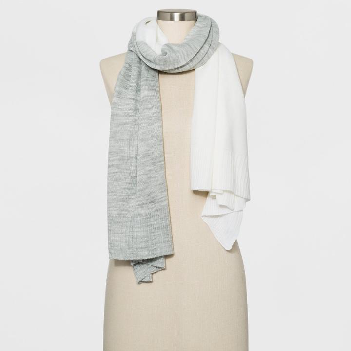 Women's Rib Wrap - A New Day White/gray, Light Grey Heather