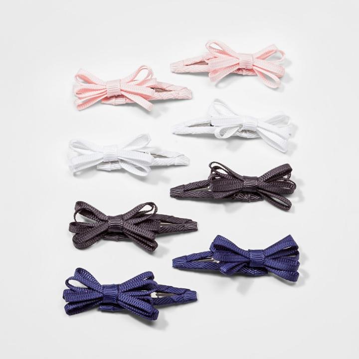 Toddler Girls' 8pk Bow Salon Hair Clips - Cat & Jack Pink/white/black