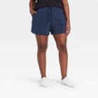 Women's Plus Size Stretch Woven Shorts 4 - All In Motion Navy