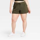 Women's Plus Size Move Stretch Woven Shorts 4 - All In Motion Olive Green 1x, Women's, Size: 1xl, Green Green