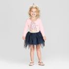 Happy Threads Toddler Girls' Disney Princess Belle Tutu Dress - Pink/blue