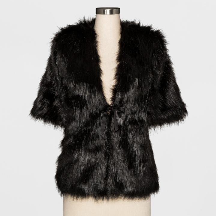 Women's Faux Fur Shrug - Mossimo Supply Co. Black