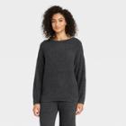 Women's Feather Yarn Lounge Pullover Sweater - Stars Above Gray
