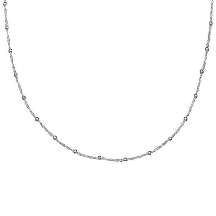 Target Women's Singapore Chain With 2mm Beads In Sterling Silver (20),
