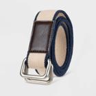 Men's 35mm Striped Stretch Web Belt - Goodfellow & Co Gray/navy
