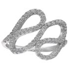 Target Women's Pave Cubic Zirconia Swirl Ring In Sterling Silver - Clear/gray (size 8), Clear
