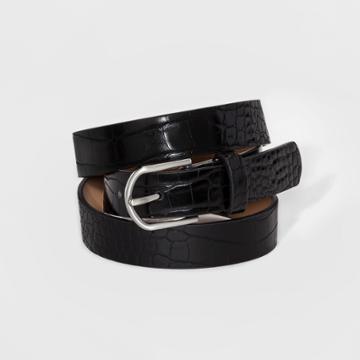 Women's Croco Belt - Merona Black