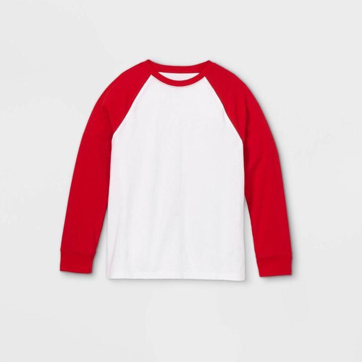 Boys' Baseball Long Sleeve T-shirt - Cat & Jack Red/white