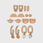 Mixed Semi-precious Bead And Geometric Earring Set 8pc - Universal Thread Gold