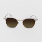 Women's Clubmaster Plastic Metal Combo Silhouette Square Sunglasses - Wild Fable White, Women's, Size: Small, Grey/white