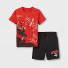 Boys' Marvel Spider-man Top & Bottom Set - Red/black