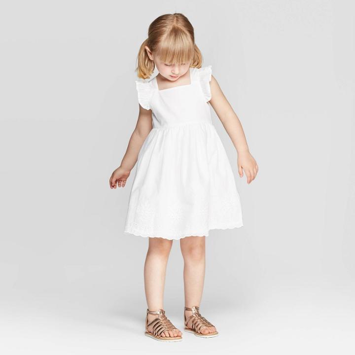 Oshkosh B'gosh Toddler Girls' Solid A-line Dress - White