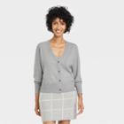 Women's Fine Gauge Ribbed Cardigan - A New Day Gray