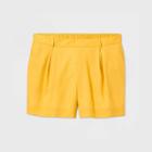 Women's Plus Size Linen Shorts - Ava & Viv Yellow X, Women's