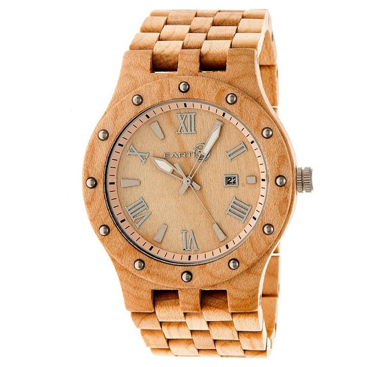 Earth Wood Goods Earth Wood Men's Inyo Eco - Friendly Sustainable Wood Bracelet Watch - Khaki