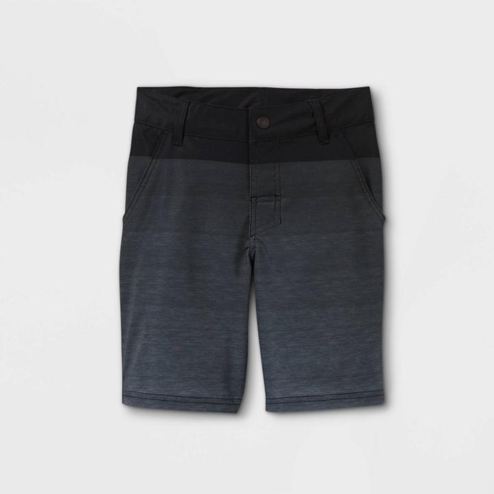 Boys' Ombre Striped Hybrid Swim Shorts - Art Class Black