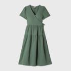 Women's Short Sleeve Wrap Dress - Universal Thread Meadow Green