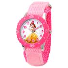 Disney Girls' Belle Stainless Steel With Bezel Watch - Pink