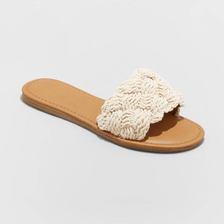 Women's Rosie Woven Slide Sandals - Universal Thread Almond