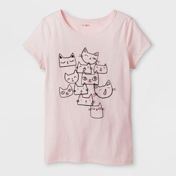 Girls' Adaptive Short Sleeve Cats Graphic T-shirt - Cat & Jack