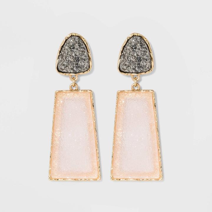 Sugarfix By Baublebar Two-tone Druzy Drop Earrings - Champagne, Women's, Beige