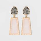 Sugarfix By Baublebar Two-tone Druzy Drop Earrings - Champagne, Women's, Beige