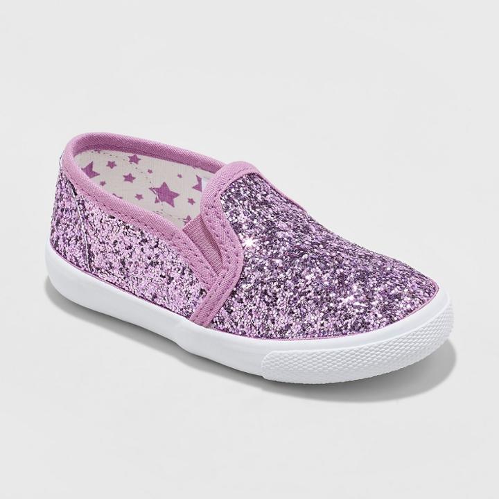 Toddler Girls' Madigan Glitter Slip On Sneakers - Cat & Jack Purple