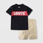 Levi's Toddler Boys' 2pc Knit Short Sleeve T-shirt And Woven Pull-on Short