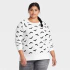 Grayson Threads Women's Plus Size Halloween Bat Graphic Sweatshirt - White