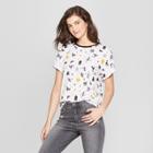 Women's Short Sleeve Halloween Print T-shirt - Modern Lux (juniors') White