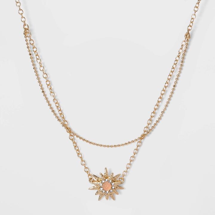 Sugarfix By Baublebar Celestial Pendant Necklace - Blush Pink/gold, Women's