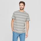 Men's Striped Regular Fit Short Sleeve Novelty Crew T-shirt - Goodfellow & Co Gray