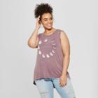 Women's Plus Size Love You To The Moon And Back Graphic Tank Top - Grayson Threads (juniors') Purple